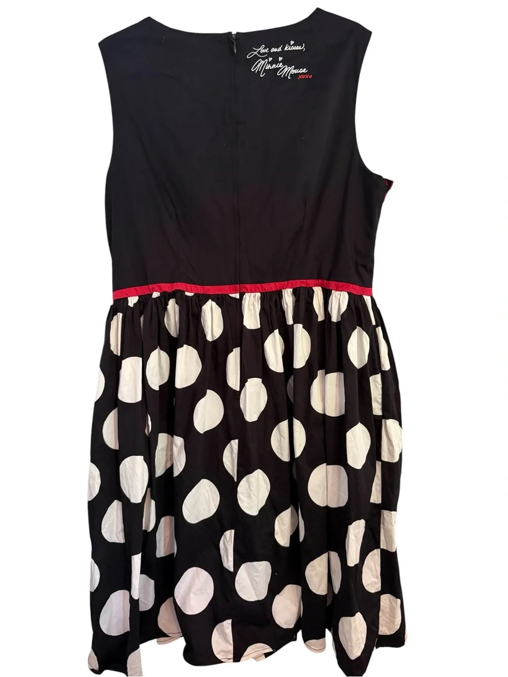 Disney Dress Shop Pin up Minnie Mouse Black & Red Polka Dot Party Dress size XL